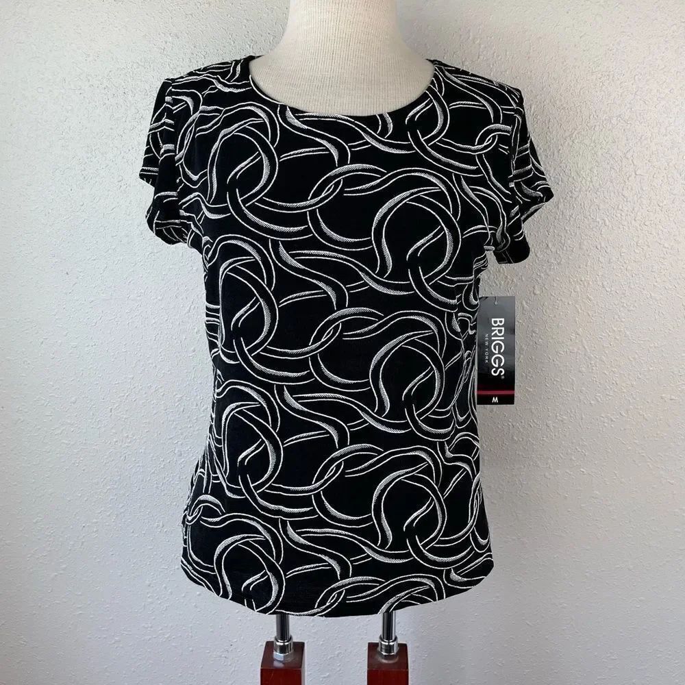 NWT Briggs New York Short Sleeve Top Size M